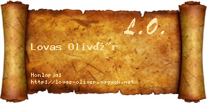 Lovas Olivér névjegykártya
